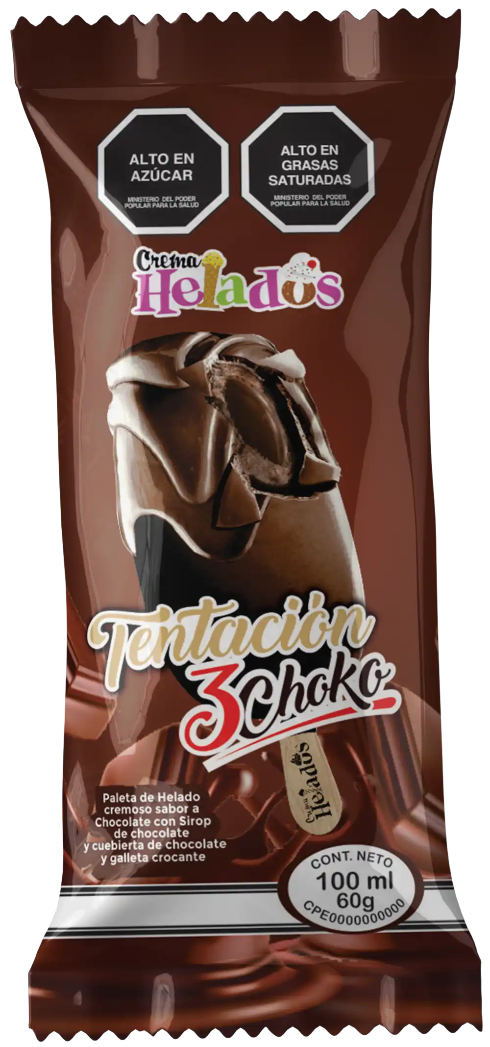 Crema Helados Paleta Tentación 3 Choko