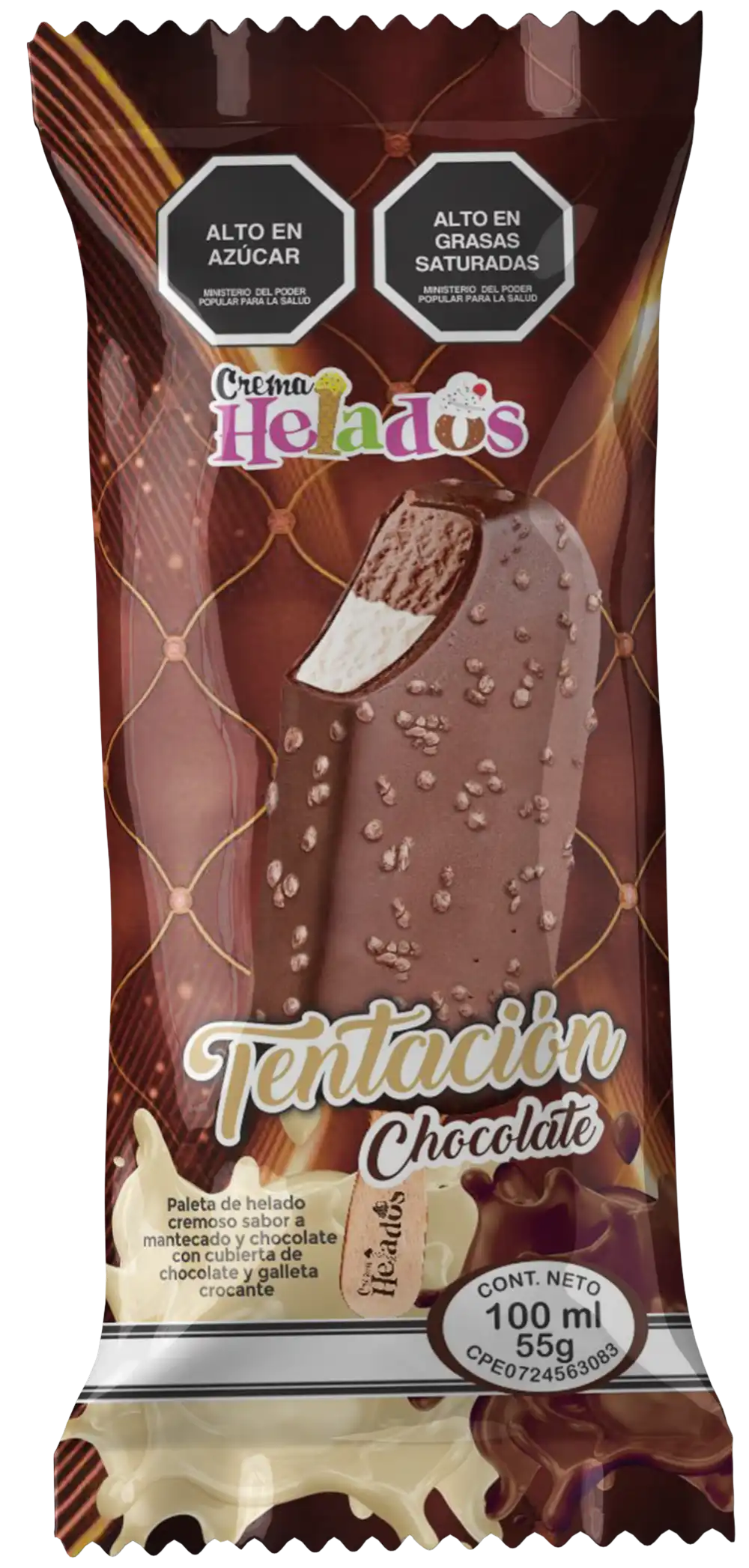 Crema Helados Paleta Tentación Chocolate