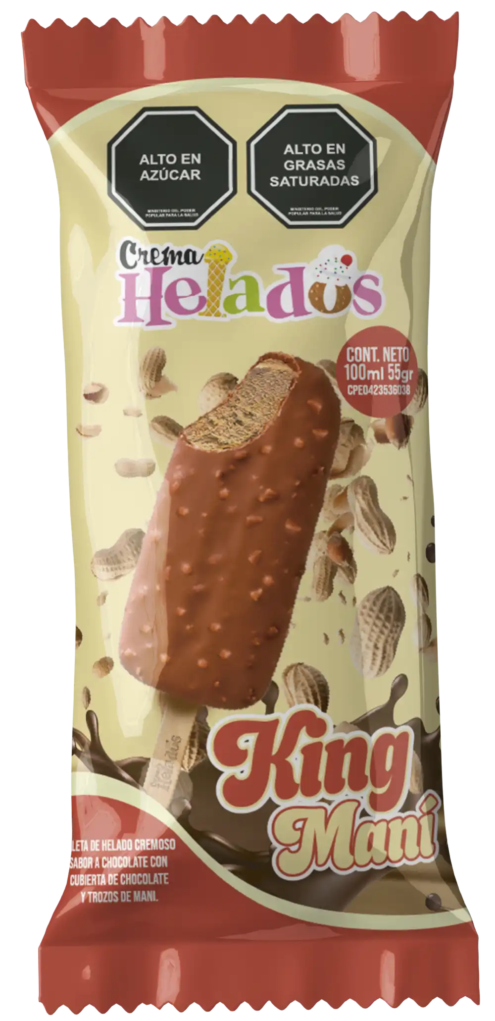 Crema Helados Paleta King Maní