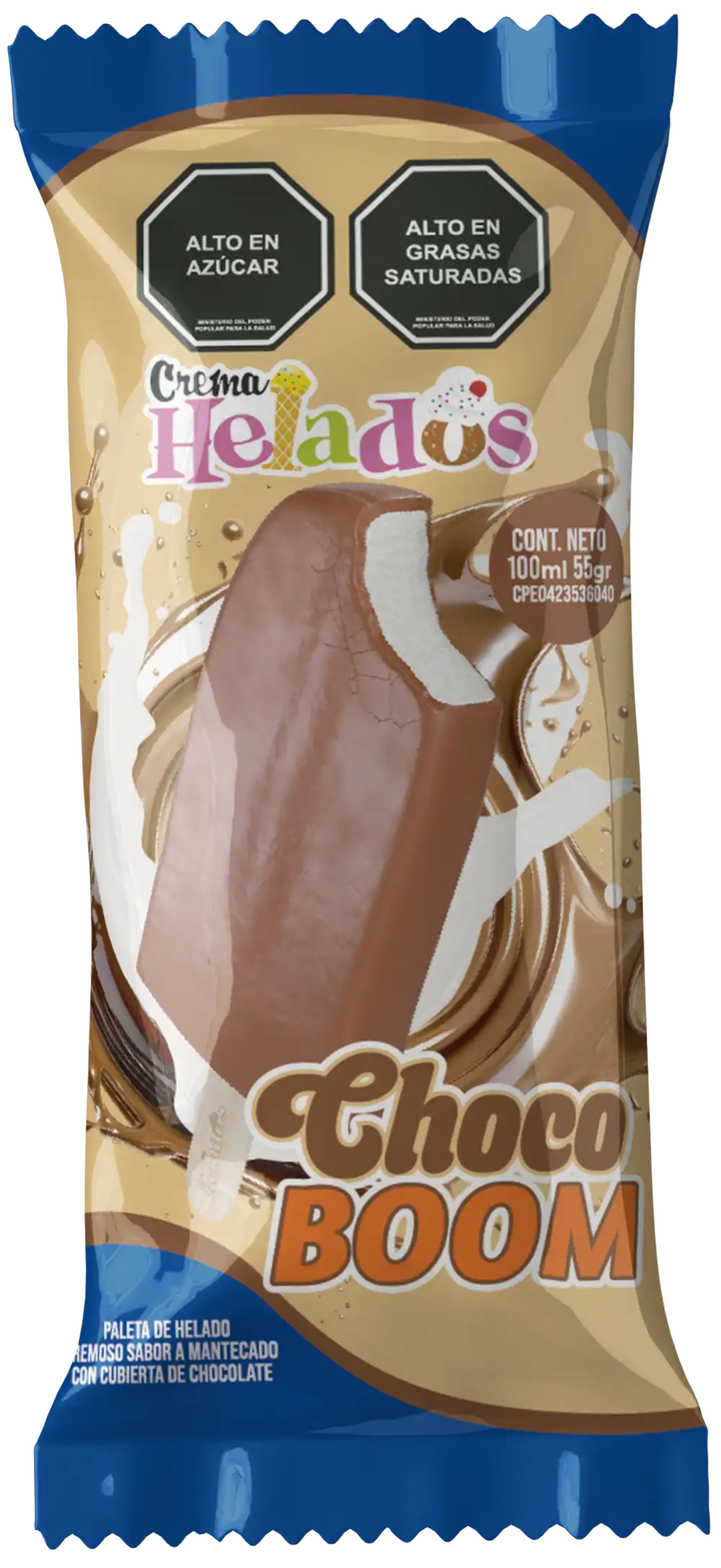 Crema Helados Paleta Choco Boom Clásico