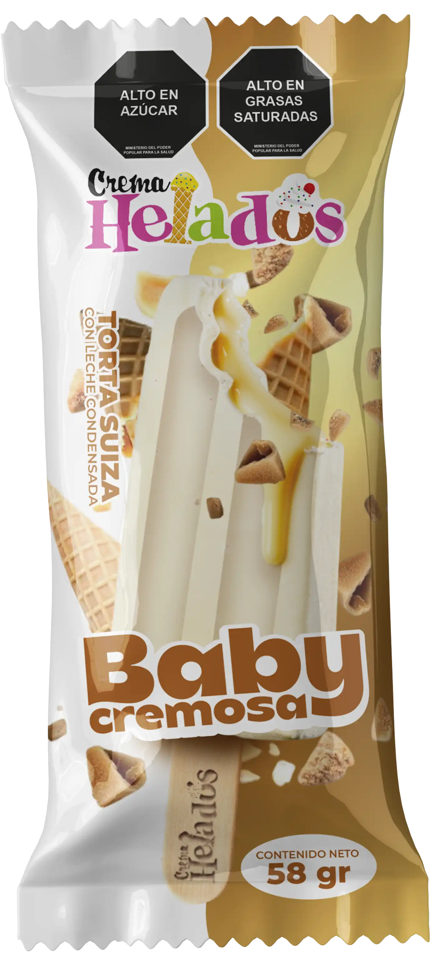 Crema Helados Paleta Baby Cremosa Torta Suiza con Leche Condensada