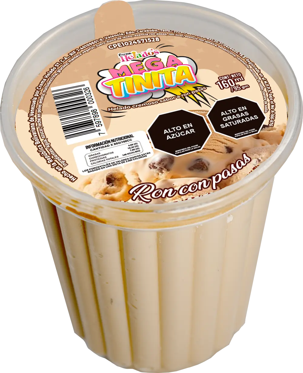 Crema Helados Ron pasas