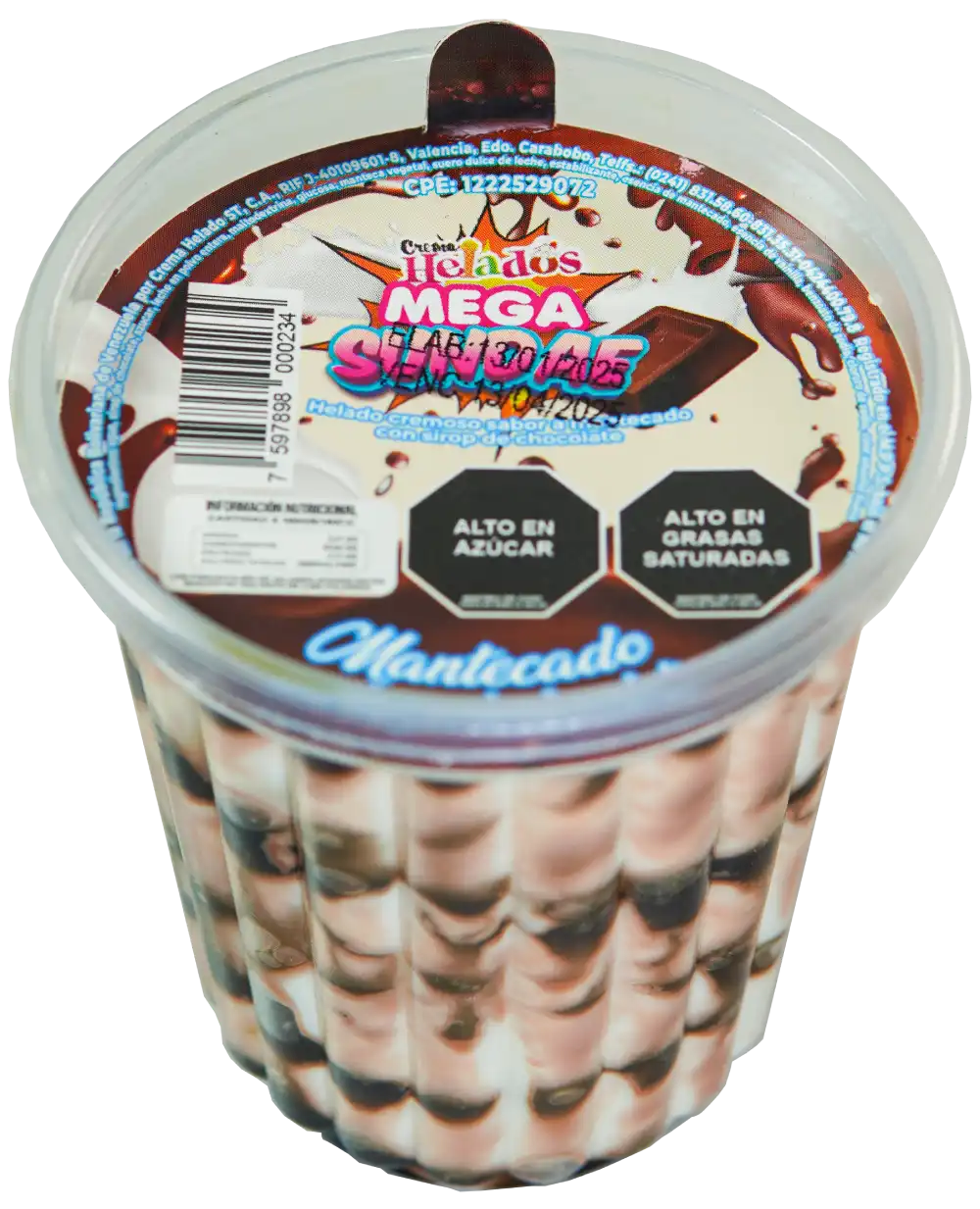 Crema Helados Mega Sundae de Mantecado Chocolate
