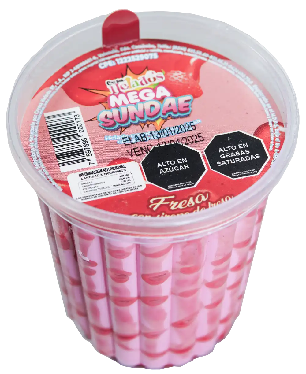 Crema Helados Mega Sundae de Fresa