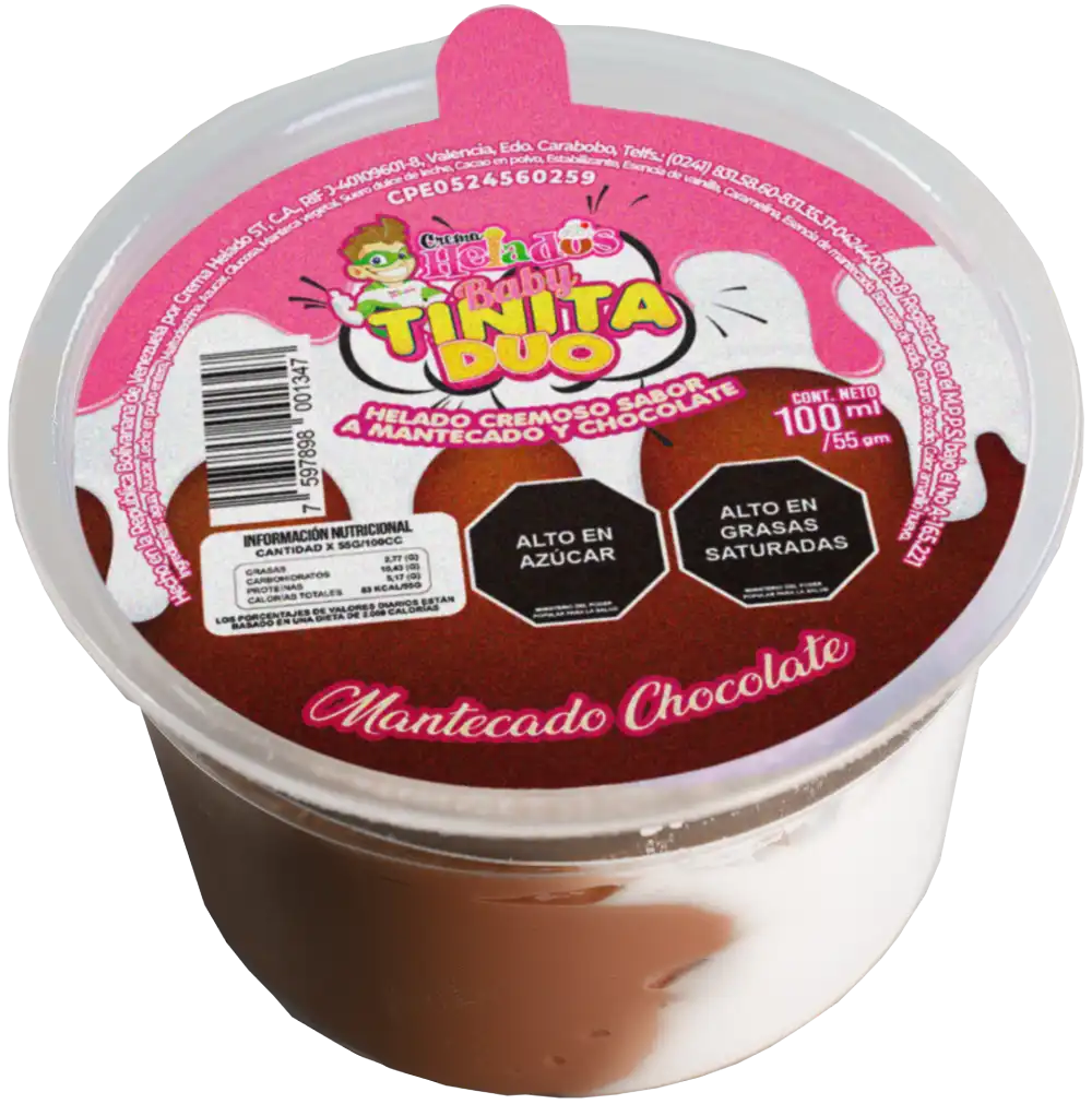 Crema Helados Baby Dúo Mantecado Chocolate